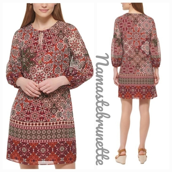 $148 NWT Vince Camuto Balloon 3/4 Sleeve Shift Dress - Picture 4 of 15